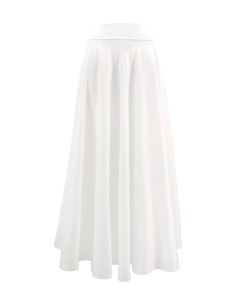 GONNA CON SPACCO IN 100% BAMBU' SATIN "LYRA" - BIANCO