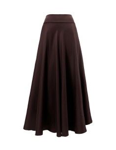 GONNA CON SPACCO IN 100% BAMBU' SATIN "LYRA" - MARRONE 2