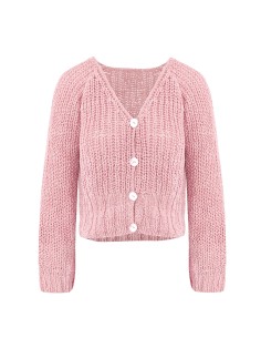 CARDIGAN IN 100% SETA BURETTA HANDKNIT - ROSA