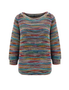 PULL MANICHE A 3/4 IN COTONE PIMA FATTO A MANO "IRENE"