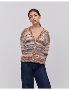 CARDIGAN FATTO A MANO IN COTONE PIMA "BONDI" - NATURALE 2