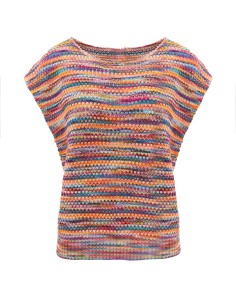 PULL MANICHE CORTE IN COTONE PIMA FATTO A MANO "KORINA" -...
