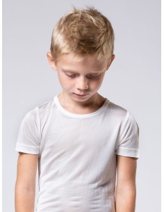 MAGLIA M/ CORTA IN SETA KIDS - BIANCO