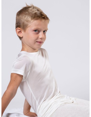 Maglia maniche corte bambini in pura seta biologica Gots - Lizè