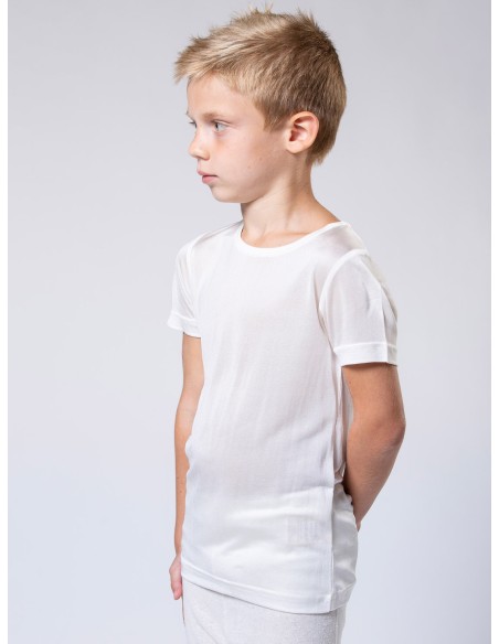 Maglia maniche corte bambini in pura seta biologica Gots - Lizè