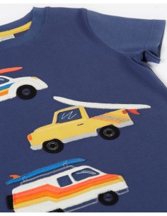 T-SHIRT IN COTONE BIOLOGICO "VEICOLI" - NAVY 2