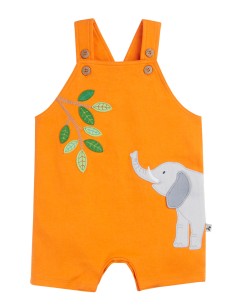 SALOPETTE BIMBO IN COTONE BIOLOGICO "ELEPHANT" - ARANCIO