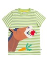 T-SHIRT BIMBO A RIGHE  IN COTONE BIOLOGICO "CAVALLO"