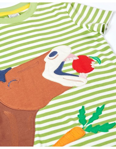 T-SHIRT BIMBO A RIGHE  IN COTONE BIOLOGICO "CAVALLO"