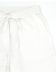 SHORTS IN 100% LINO "TARA" - BIANCO 2
