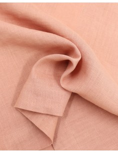 T-SHIRT SQUADRATA IN 100% LINO "BENTE" - ALBICOCCA 2