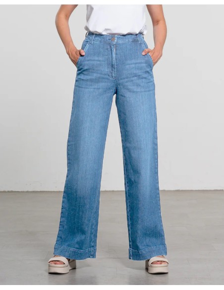 Jeans donna a palazzo in Cotone Biologico vegan e sostenibile
