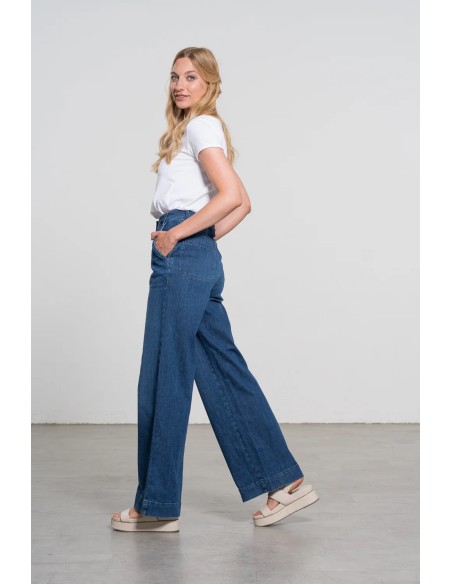 Jeans donna a palazzo in Cotone Biologico vegan e sostenibile
