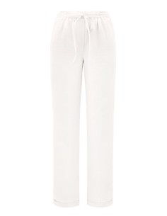 PANTALONE LUNGO IN 100% LINO "SULIA" - BIANCO