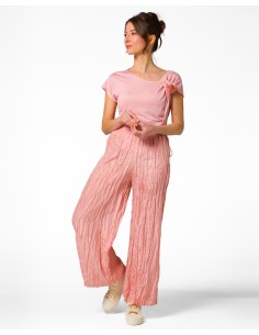 PANTALONE LUNGO IN 100% SETA STROPICCIATA "DIDI"