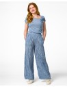 PANTALONE LUNGO IN 100% SETA STROPICCIATA "DIDI"