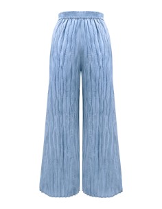 PANTALONE LUNGO IN 100% SETA STROPICCIATA "DIDI" - DENIM 2