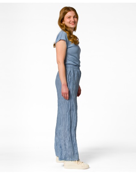 PANTALONE LUNGO IN 100% SETA STROPICCIATA "DIDI"