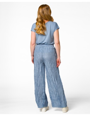 PANTALONE LUNGO IN 100% SETA STROPICCIATA "DIDI"