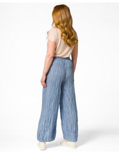 PANTALONE LUNGO IN 100% SETA STROPICCIATA "DIDI"