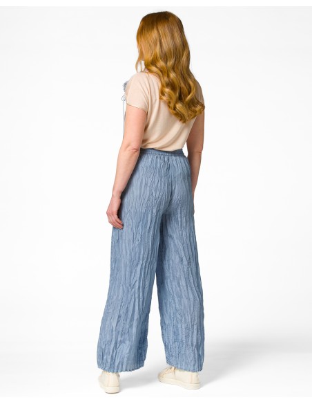 PANTALONE LUNGO IN 100% SETA STROPICCIATA "DIDI"