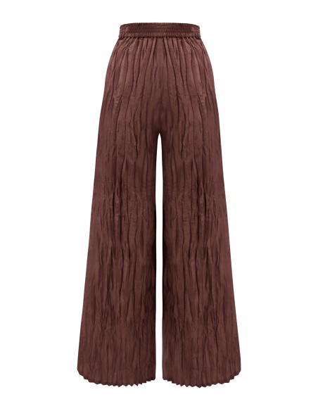 PANTALONE LUNGO IN 100% SETA STROPICCIATA "DIDI"