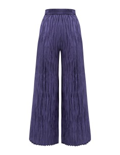 PANTALONE LUNGO IN 100% SETA STROPICCIATA "DIDI" - NAVY 2