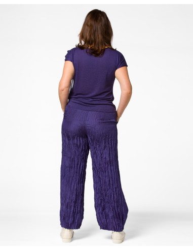 PANTALONE LUNGO IN 100% SETA STROPICCIATA "DIDI"