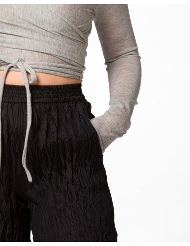 PANTALONE LUNGO IN 100% SETA STROPICCIATA "DIDI"