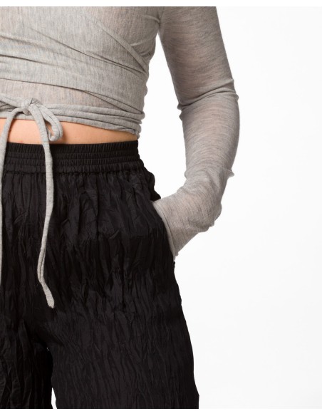 PANTALONE LUNGO IN 100% SETA STROPICCIATA "DIDI"