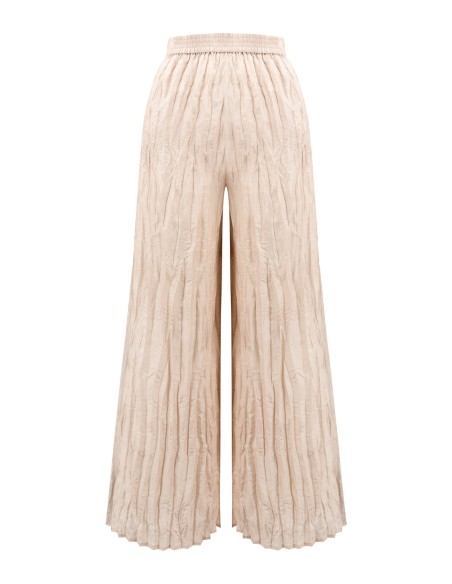 PANTALONE LUNGO IN 100% SETA STROPICCIATA "DIDI"
