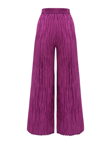 PANTALONE LUNGO IN 100% SETA STROPICCIATA "DIDI"