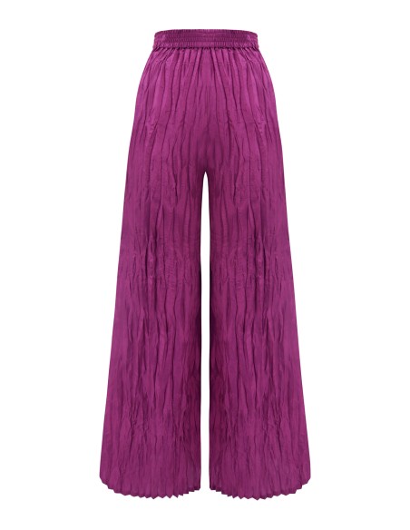 PANTALONE LUNGO IN 100% SETA STROPICCIATA "DIDI"