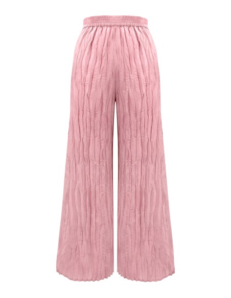 PANTALONE LUNGO IN 100% SETA STROPICCIATA "DIDI"