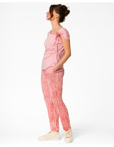 PANTALONE LUNGO IN 100% SETA STROPICCIATA "DIDI"