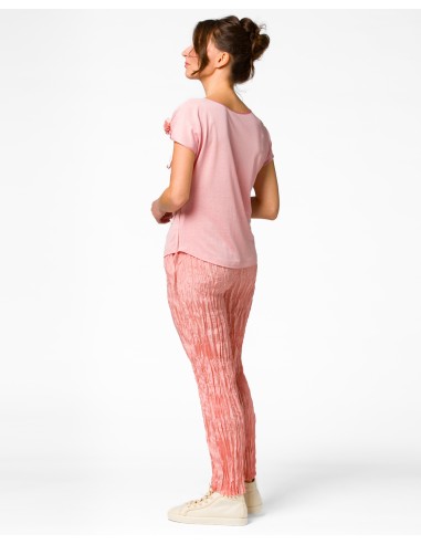 PANTALONE LUNGO IN 100% SETA STROPICCIATA "DIDI"