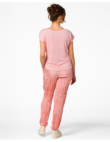 PANTALONE LUNGO IN 100% SETA STROPICCIATA "DIDI"