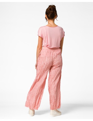 PANTALONE LUNGO IN 100% SETA STROPICCIATA "DIDI"