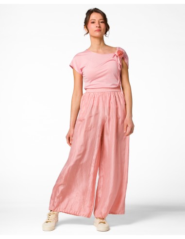 PANTALONE LUNGO IN 100% SETA STROPICCIATA "DIDI"