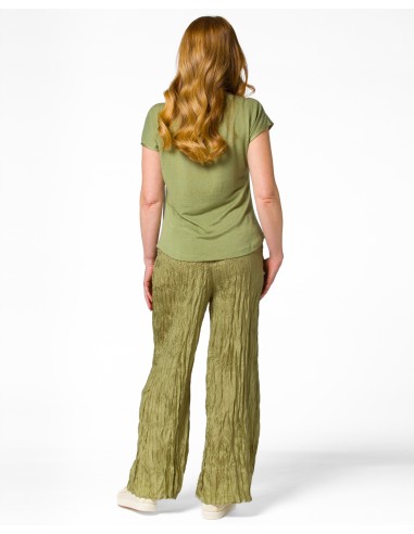 PANTALONE LUNGO IN 100% SETA STROPICCIATA "DIDI"