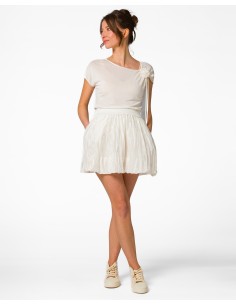 MINIGONNA A PALLONCINO IN 100% SETA STROPICCIATA "MILA" -... 2