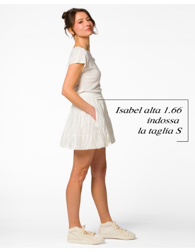 MINIGONNA A PALLONCINO IN 100% SETA STROPICCIATA "MILA"