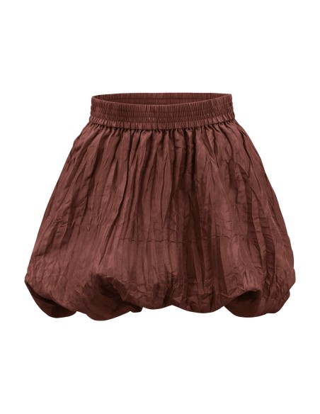 MINIGONNA A PALLONCINO IN 100% SETA STROPICCIATA "MILA"