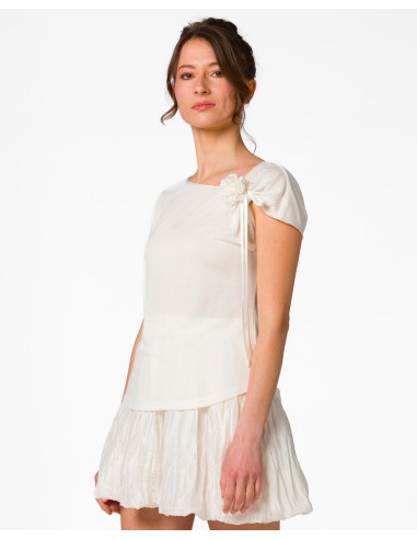 T-SHIRT CINDY CON FIOCCO IN SETA BIOLOGICA,...