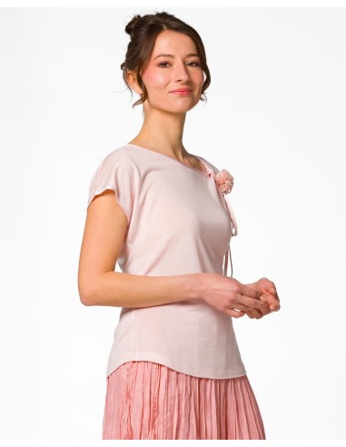 T-SHIRT CINDY CON FIOCCO IN SETA BIOLOGICA,...