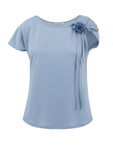 T-SHIRT CINDY CON FIOCCO IN SETA BIOLOGICA,...