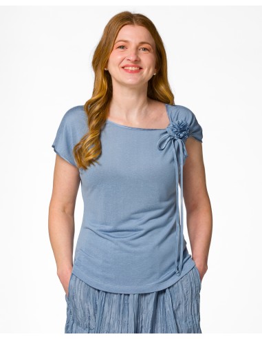 T-SHIRT CINDY CON FIOCCO IN SETA BIOLOGICA,...