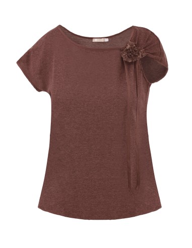 T-SHIRT CINDY CON FIOCCO IN SETA BIOLOGICA,...