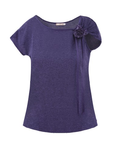 T-SHIRT CINDY CON FIOCCO IN SETA BIOLOGICA,...