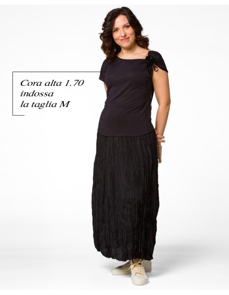 T-SHIRT CINDY CON FIOCCO IN SETA BIOLOGICA, LINO E ECOVISCOSA